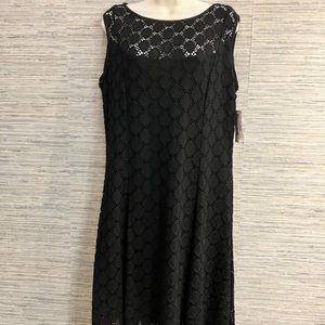 NWT!  RONNI NICOLE Black Lace Dress - Fully Lined - Sleeveless -Size XL (12/14)